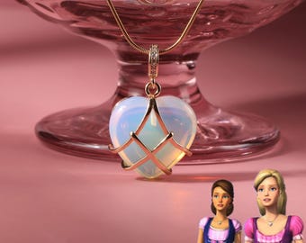 Diamond Castle Necklace,Dainty Inspired Princess Necklace, Diamond Heart Necklace, Sparkling Princess Pendant Gift for BFF & Girlfriend,