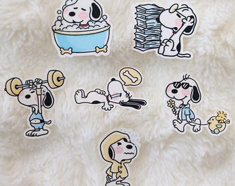 Snoopy Inspired Die Cut Sticker | Cute Kawaii Vinyl Sticker | Laptop, Journal & Planner Decor