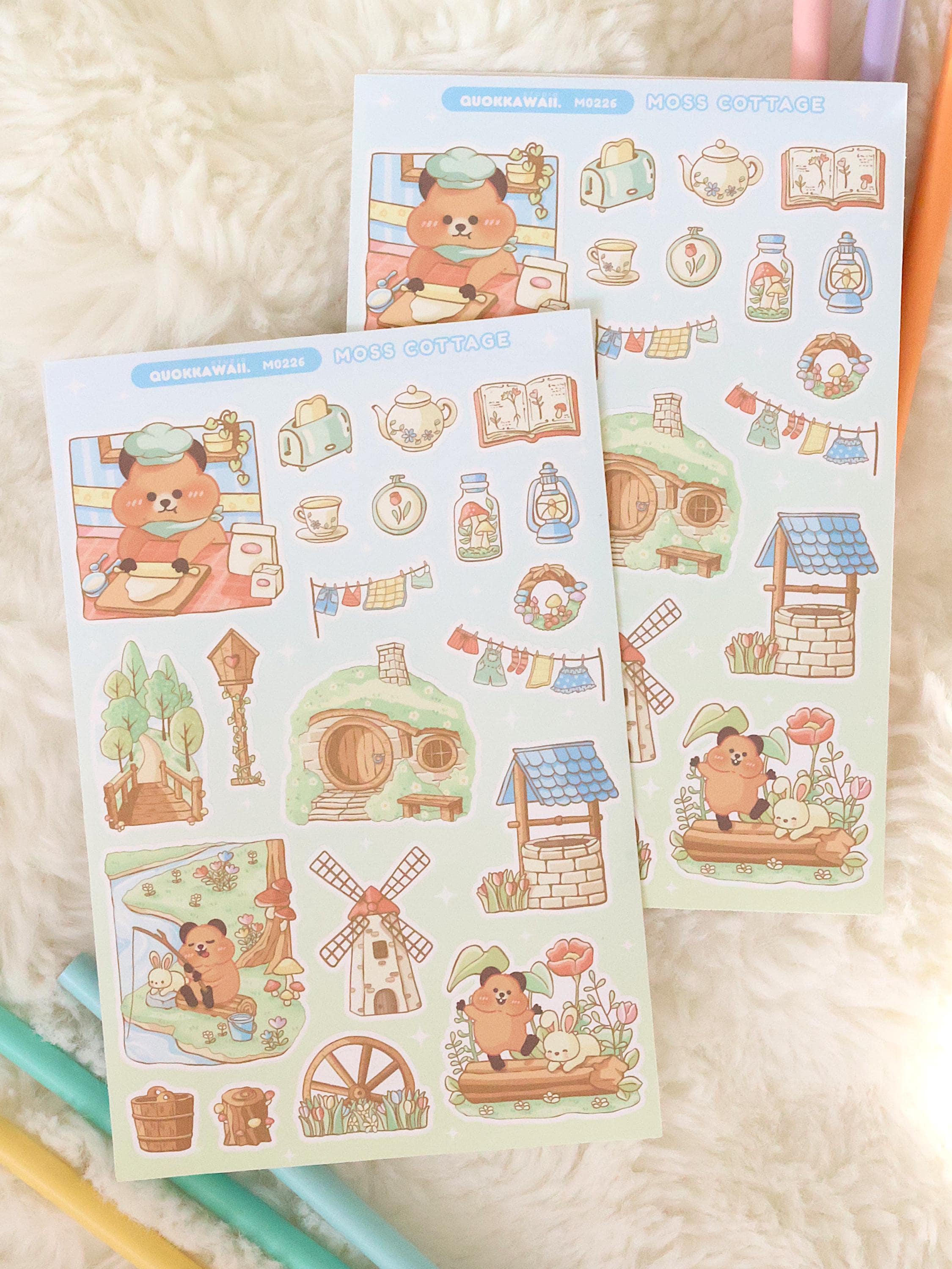 Cottage Sticker Sheet | Kawaii Country and Cottage Stickers | Planner ...