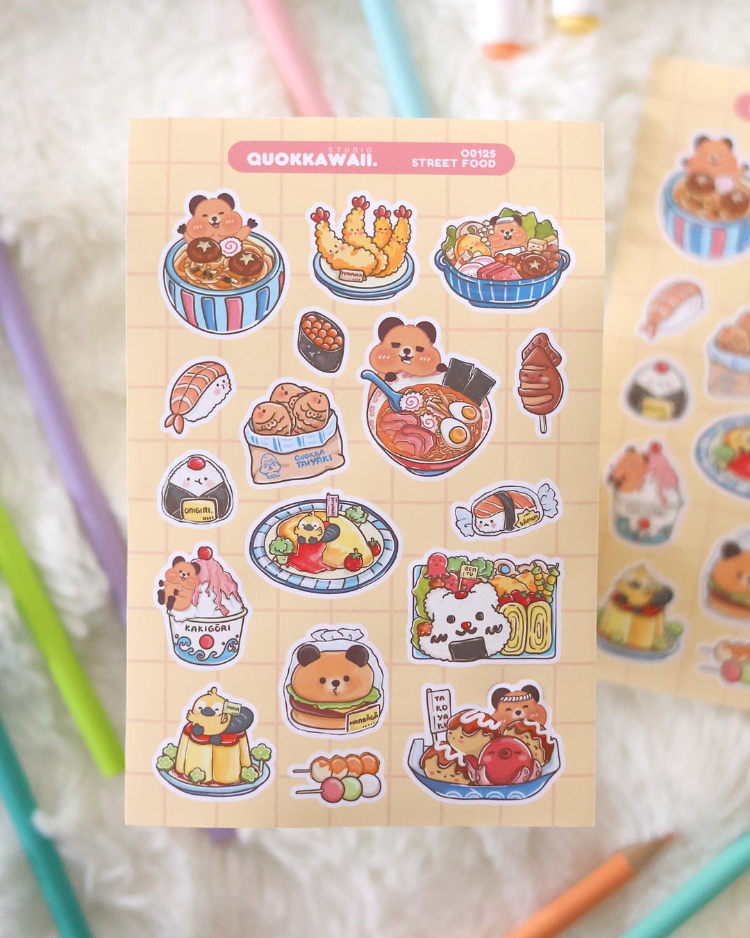 Japanese Street Food Sticker Sheet | Kawaii Japan Food Stickers ...