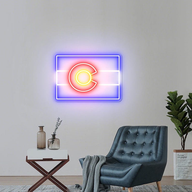 Colorado State Flag LED Neon Sign – Colorado Wall Decor, Colorado Home ...