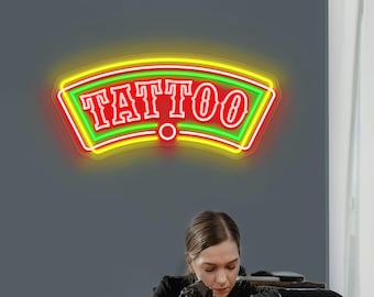 Tattoo Neon Sign,Custom LED Neon Light for Tattoo Studio or Shop, Tattoo Artist Wall Decor, Personalized Door Sign, Cool Tattoo Room Sign
