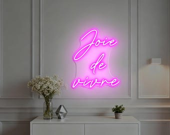 Letrero de neón LED Joie de Vivre: decoración de pared de inspiración francesa