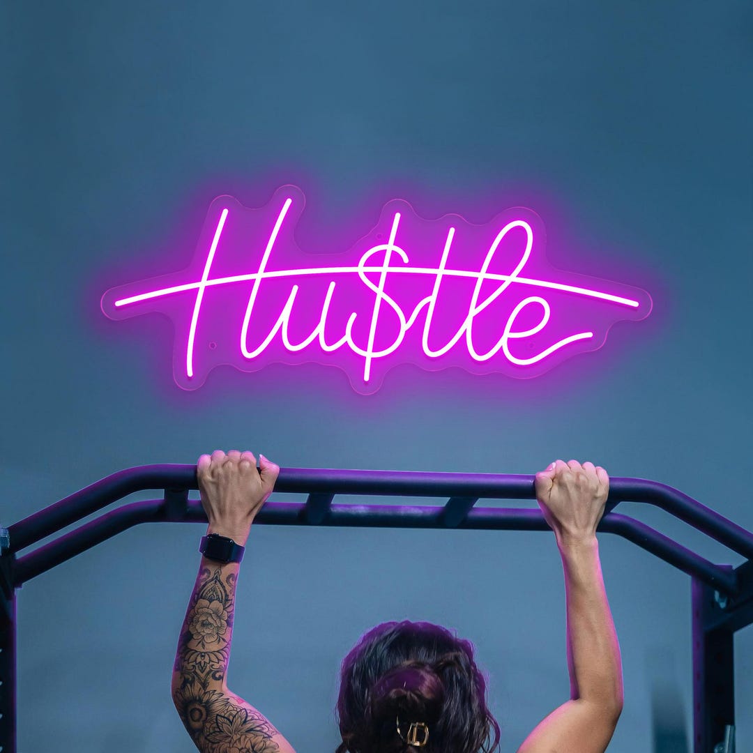 Hustle Neon Sign, LED Wall Decor, Custom Light Art - Etsy
