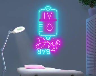 IV Drip Bar Neon Sign – Clinic, Salon, Home Wall Art