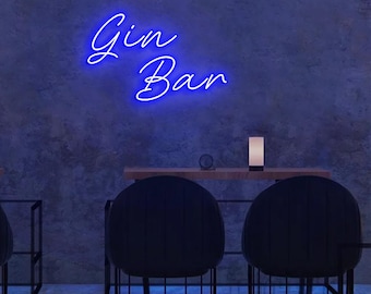 Gin Bar Neon Sign, Custom Wall Decor