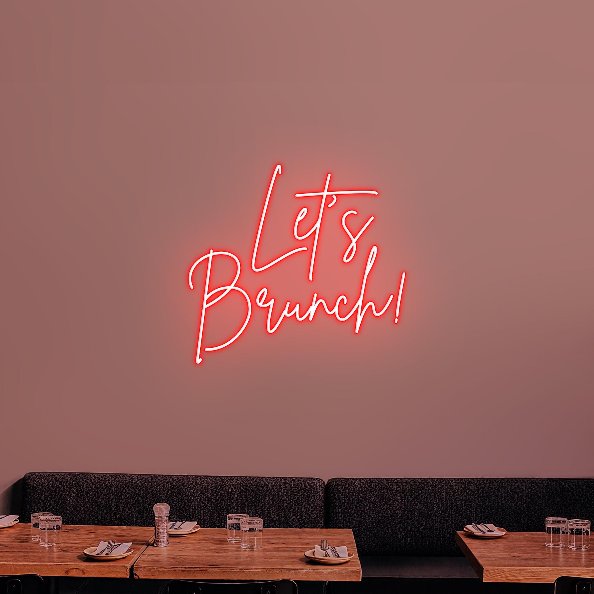 Let's Brunch LED Neon Sign – 20-Inch Eye-Catching Wall Decor For Restaurants, Coffee Shops, Bars & Home Kitchens (Dimmable)