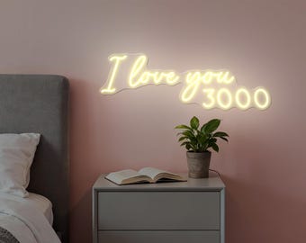 I Love You 3000 led-neonreclame – Romantische handgemaakte wanddecoratie