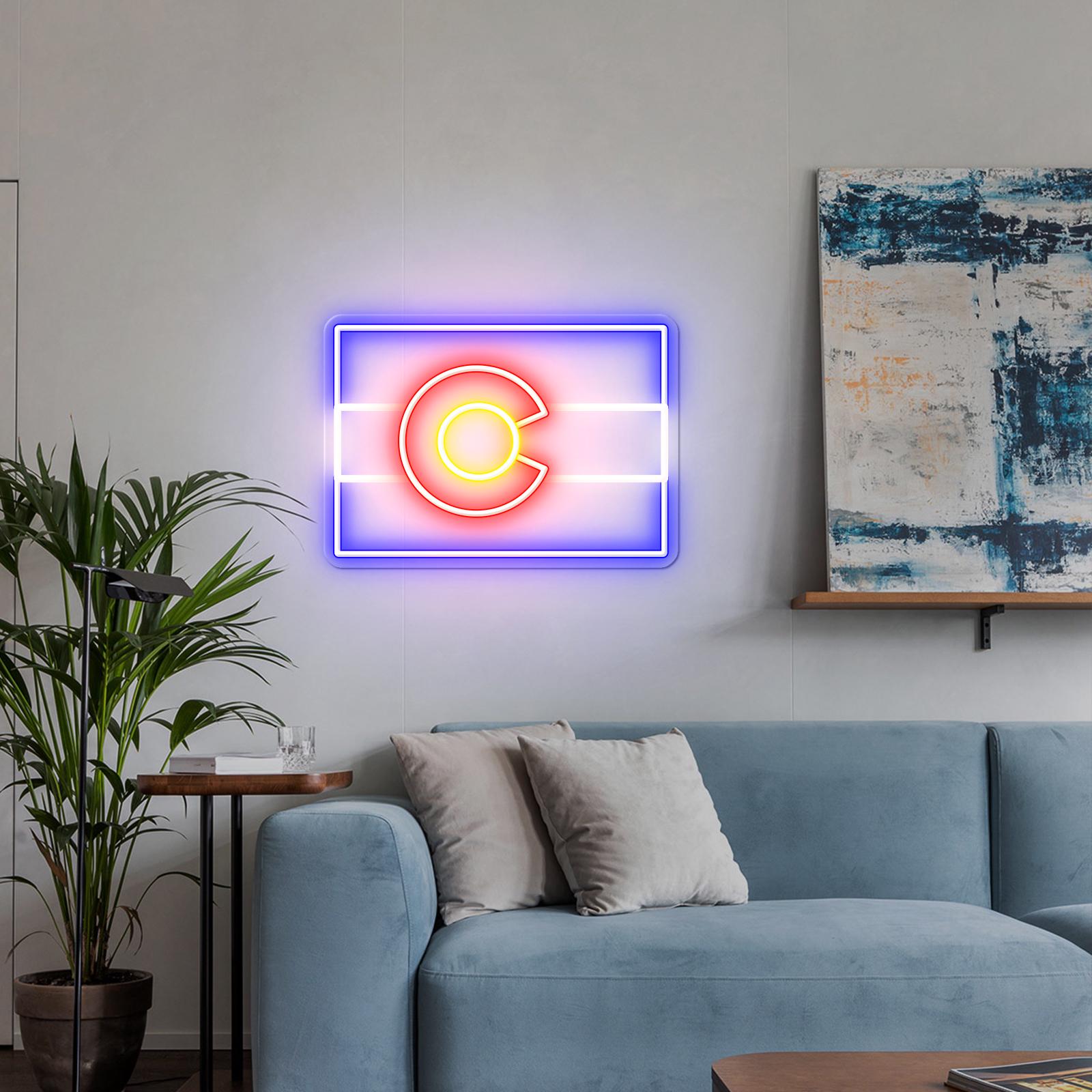 Colorado State Flag LED Neon Sign – Colorado Wall Decor, Colorado Home ...