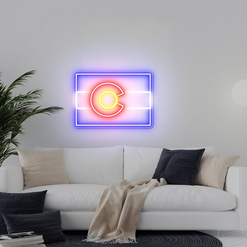 Colorado State Flag LED Neon Sign – Colorado Wall Decor, Colorado Home ...