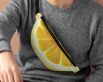 Lemon Wedge Fanny Pack: Citrus Novelty Crossbody Bag