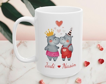 Regalo de San Valentín personalizado para parejas, taza romántica personalizada, regalo de San Valentín para parejas, personalización de nombre, taza personalizada para parejas