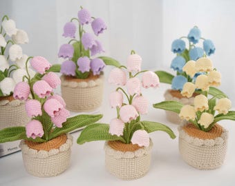 Crochet lily of the valley,  Crochet gift, handmade gift for birthday, anniversary, office decor, home decor, valentine's day gift for her