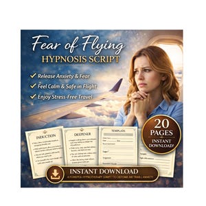 Flugangst Hypnose Schrift | Flugangst Relief für Therapeuten | Sofort PDF Download