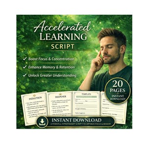 Accelerated Studying Hypnosis Script for Therapists | Hypnotherapy Script | Instant PDF Download