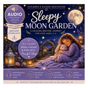 Sleepy Moon Garden geleide meditatieverhaal voor kinderen | Rustgevende audio voor het slapengaan (mp3-download)