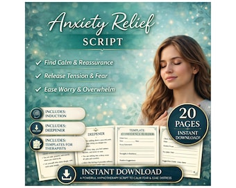 Anxiety Release Hypnosis Script for Therapists | Relaxation & Stress Relief Hypnotherapy Script | Instant PDF Download