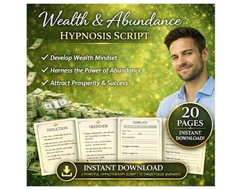 Wealth & Abundance Hypnose Skript - Sofortiger Download, Therapeuten und Persönlicher Gebrauch (PDF Muster)