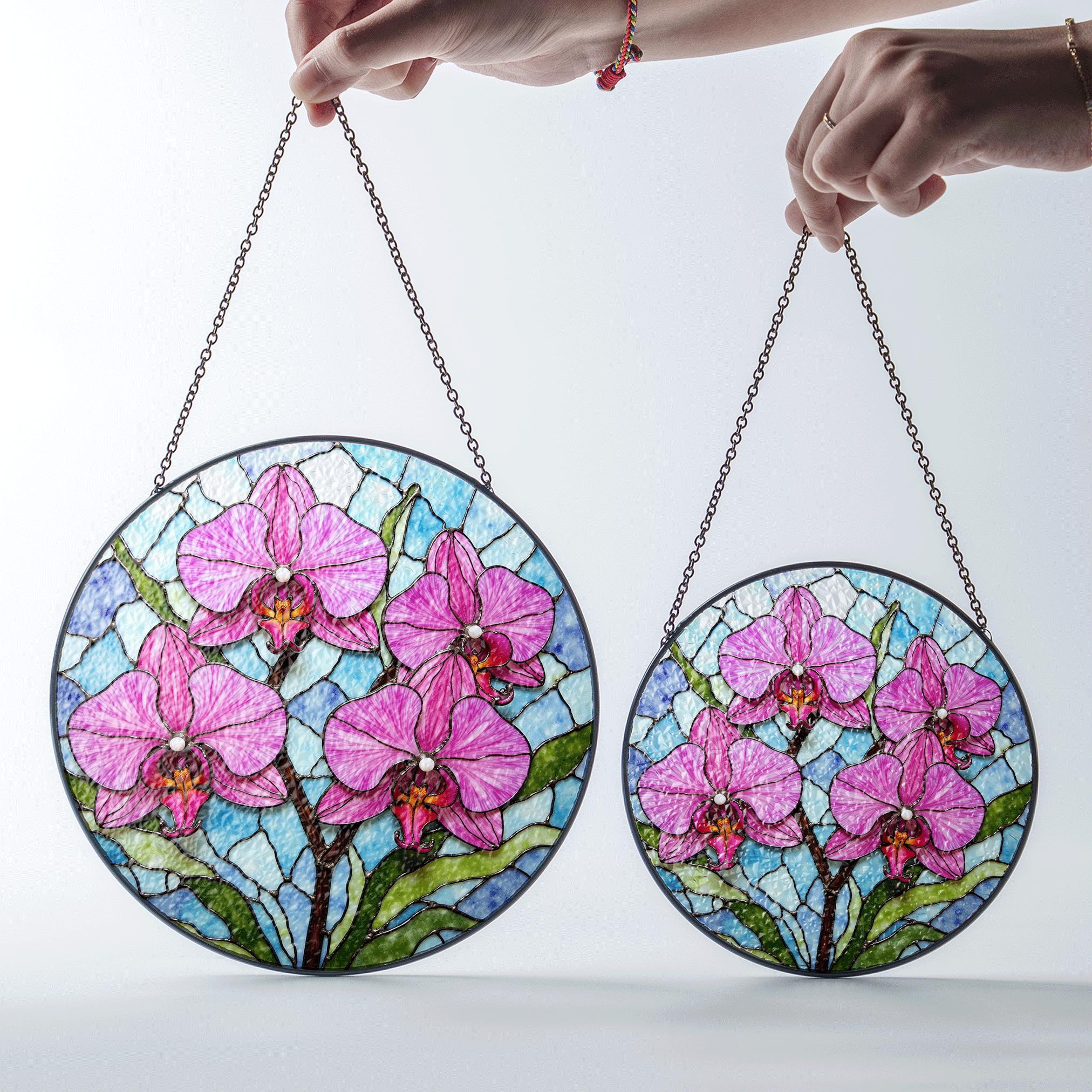 Colibrì e non ti scordar di me fiori acchiappasole in vetro colorato, decorazione per finestre, arte della natura, regalo per gli amanti degli uccelli, regalo per la festa della mamma