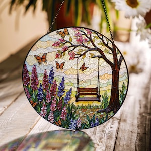 Butterfly Tree Swing Suncatcher Window Hanging Gift for Nature Lovers and Mother&#39;s Day Decor