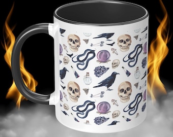 Caneca de caveira de Halloween: caneca de café de cerâmica festiva de outono