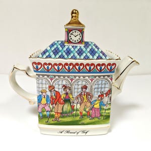 Vintage Sadler Tekanna: En runda golf | Tillverkad i England (ID187)