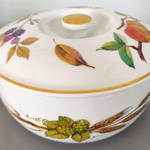 Vintage Royal Worcester Evesham Gold porseleinen schaal met deksel