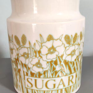 Vintage 1970s Hornsea Fleur Sugar Jar / Cannister | Hornsea Pottery | 70s Kitchen | Home Decor | Made in England