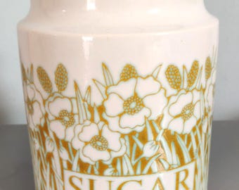 1970s Vintage Hornsea Fleur Sugar Jar / Pot / Cannister with Lid | Made in England (ID:E)