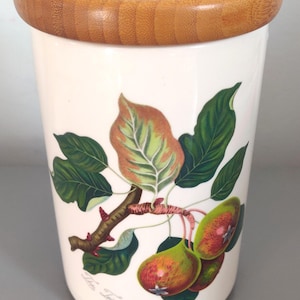 Vintage Portmeirion Pottery Storage Jar with Wooden Lid | Made in England