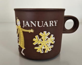 Vintage Hornsea Pottery "January" Mug | Made in England (ID71)