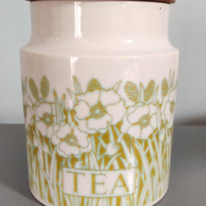 Vintage 1970s Hornsea Fleur Tea Jar / Cannister | Hornsea Pottery | 70s Kitchen | Home Decor | Made in England