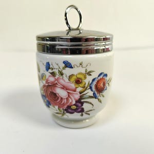 Vintage Royal Worcester Egg Coddler, Bournemouth Pattern, Large 2 Eggs Size with Box, Made England (ID156)