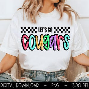 Cougars PNG, Let&#39;s Go Cougars PNG, Cougars digital download, PNG design for Dtf and Sublimation, Mascot png, team spirit png