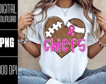Chiefs PNG, Football PNG, Chiefs digital download, Football Heart png, Chiefs shirt png, PNG design for Dtf and Sublimation, awareness png