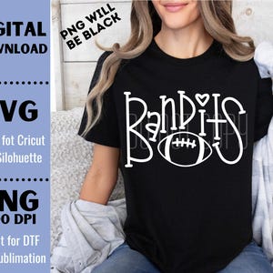 Banditen SVG, Banditen PNG, Banditen Fußball, Maskottchen-Shirt-Design, Teamgeist PNG, Hand beschriftet, digitaler Download, Fußball PNG