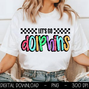 Delfine PNG, Let's Go Delfine PNG, Delfine digitaler Download, PNG-Design für Dtf und Sublimation, Maskottchen PNG, Teamgeist PNG