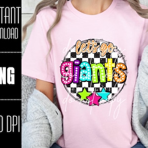 Giants Mascot PNG, Colorful Giants Mascot design, Retro Giants design, Giants team shirt png, PNG design for Dtf and Sublimation