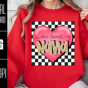 One loved Nana PNG, Nana png, Valentines day png, Nana shirt idea, Nana sublimation design, Nana Valentines png, Heart png, cupid love png