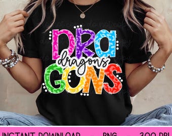 Draken PNG, luipaardmascotte PNG, digitale download draken, PNG-ontwerp voor dtf en sublimatie, mascotte png, teamgeest, instant download