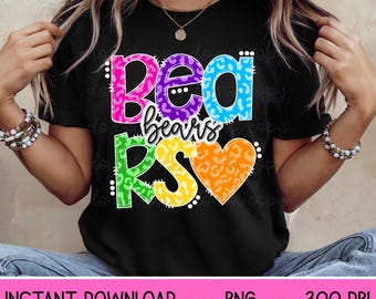 Osos PNG, mascota leopardo PNG, descarga digital de osos, diseño PNG para DTF y sublimación, mascota PNG, espíritu de equipo, descarga instantánea