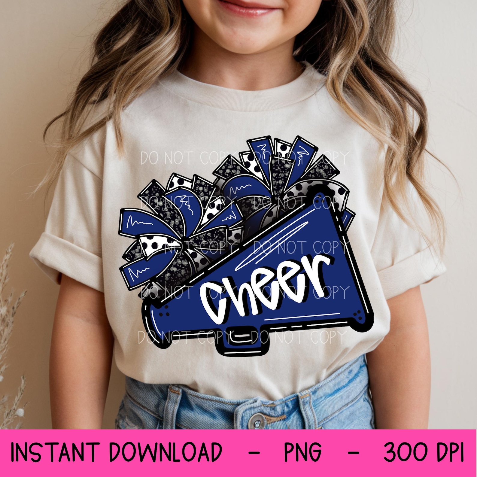 Cheer Design PNG, Navy and Black, Cheer Pom Poms, PNG for Dtf and ...