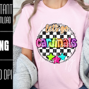 Cardinals Mascot PNG, Colorful Cardinals Mascot design, Retro Cardinals design, Cardinals team shirt png, PNG design for Dtf and Sublimation