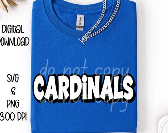 Cardenales SVG, Cardenales PNG, Diseño de camiseta de mascota, Espíritu de equipo PNG, Diseño de sublimación de Cardenales, Diseño para hombre, Descarga digital, Archivo de corte