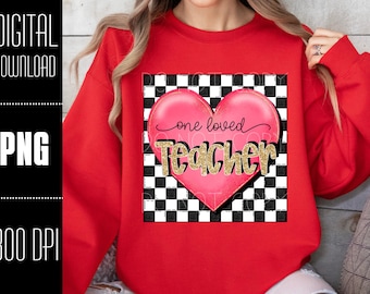 Un maestro amado PNG, Maestro png, Día de San Valentín png, Idea de camiseta de maestro, Diseño de sublimación de maestro, Maestro San Valentín png, Corazón png