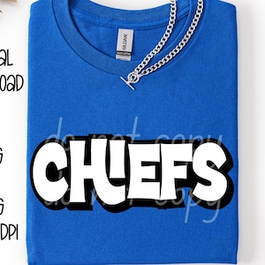 Chiefs SVG, Chiefs PNG, Mascot shirt design, Team spirit png, Chiefs Sublimation design, Mens design, Digital Download, Team Name design