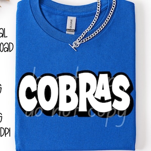 Cobra's SVG, cobra's PNG, mascotteshirtontwerp, teamgeest png, cobra's sublimatieontwerp, herenontwerp, digitale download, teamnaam ontwerp
