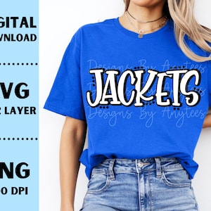 Jackets SVG, Jackets PNG, Mascot shirt design, Team spirit, Jackets Sublimation design, Hand lettered, Digital Download, Team Name design