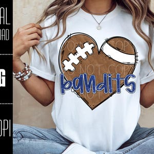 Bandits PNG, Fußball PNG, Bandits digitaler Download, Fußballherz png, Bandits Shirt png, PNG-Design für Dtf und Sublimation, Teamgeist