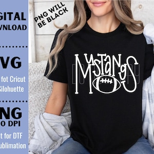 Mustangs SVG, Mustangs PNG, Mustangs Football, Mascot shirt design, Team spirit png, Hand lettered, Digital Download, Football PNG